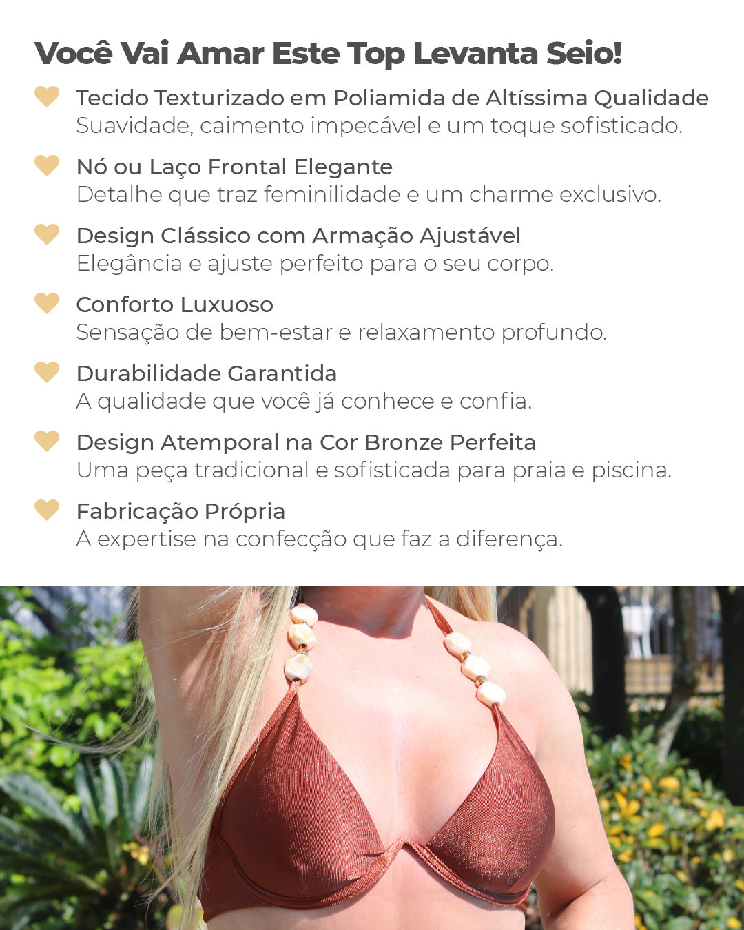 top de bronze laco levanta seio pedras 5